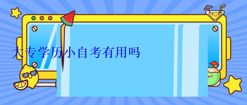 大专学历小自考有用吗