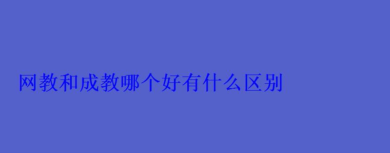 网教和成教哪个好有什么区别