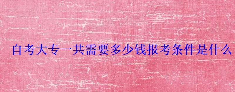 自考大专一共需要多少钱报考条件是什么 自考大专一共需要多少钱报考条件是什么