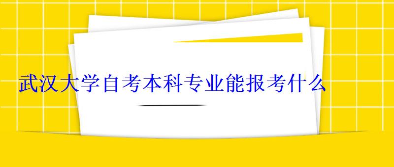 武汉大学自考本科专业能报考什么