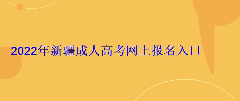 2022年新疆成人高考网上报名入口