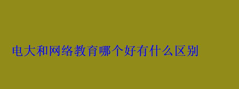 电大和网络教育哪个好有什么区别