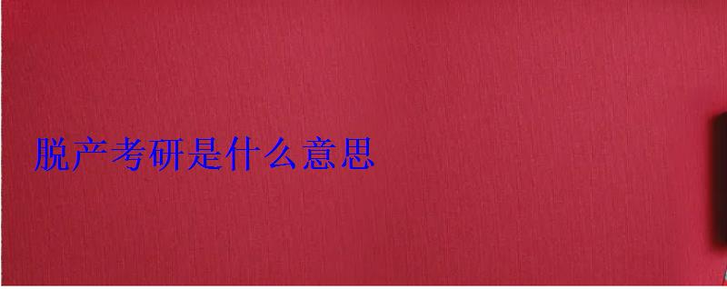 脱产考研是什么意思 脱产考研是什么意思