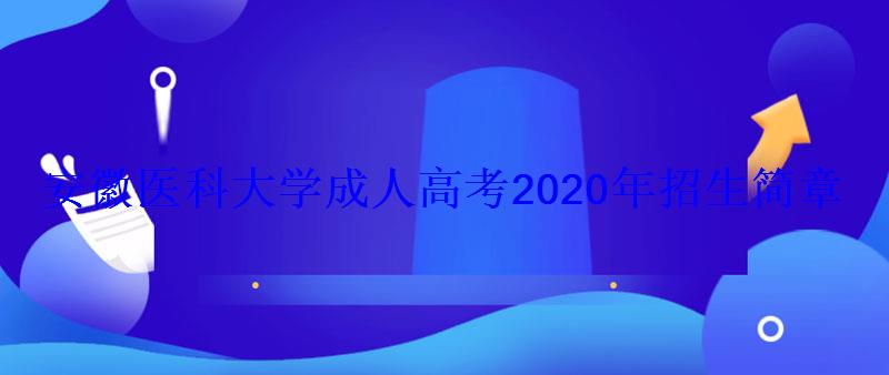 安徽医科大学成人高考2020年招生简章