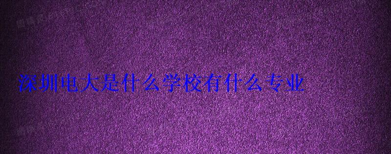 深圳电大是什么学校有什么专业 深圳电大是什么学校有什么专业