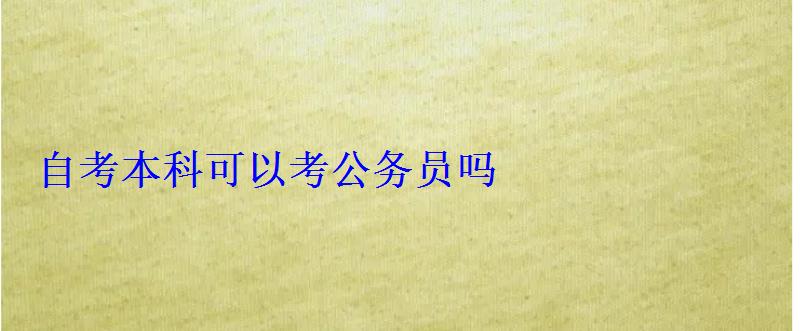 自考本科可以考公务员吗 自考本科可以考公务员吗