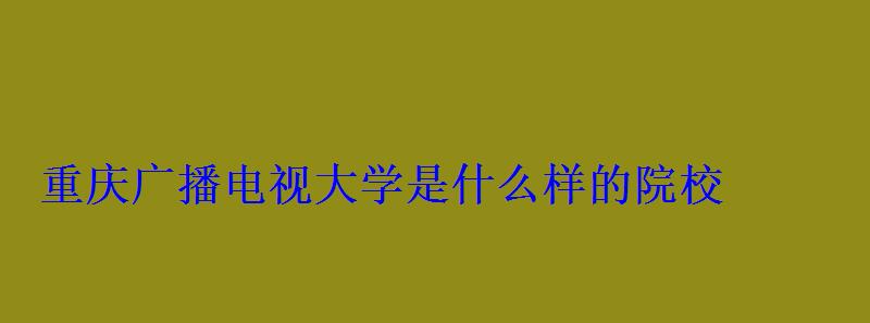 重庆广播电视大学几本