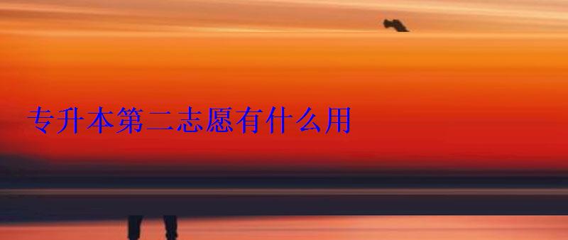 专升本第二志愿有什么用