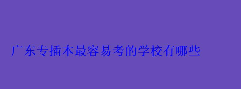 广东专插本最容易考的学校有哪些