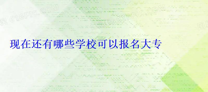 现在还有哪些学校可以报名大专