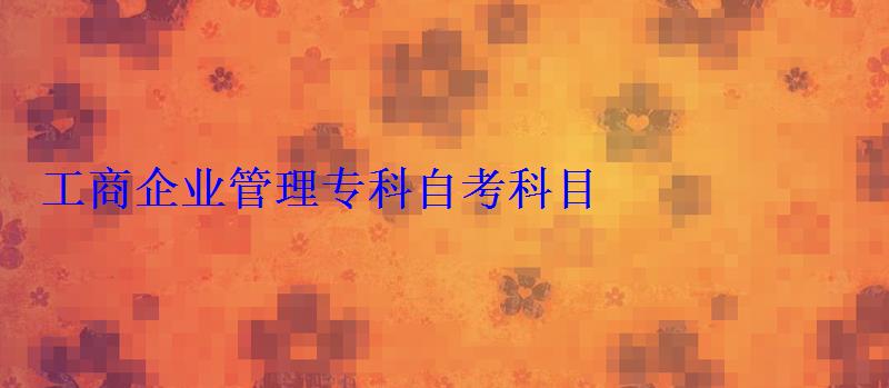 工商企业管理专科自考科目 工商企业管理专科自考科目