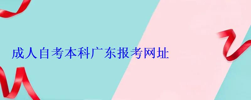 成人自考本科广东报考网址