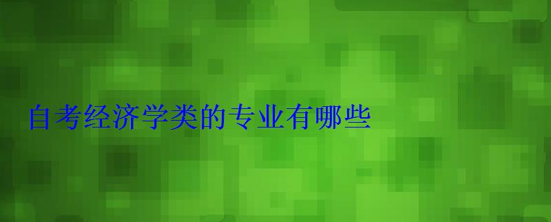 自考经济学类的专业有哪些