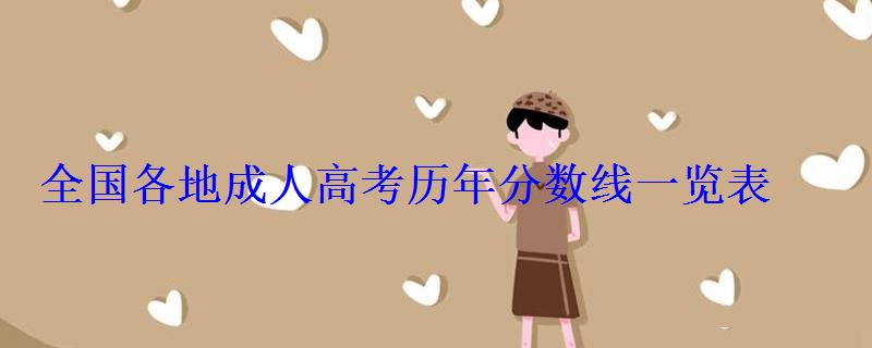 全国各地成人高考历年分数线一览表(2023-2022) 全国各地成人高考历年分数线一览表