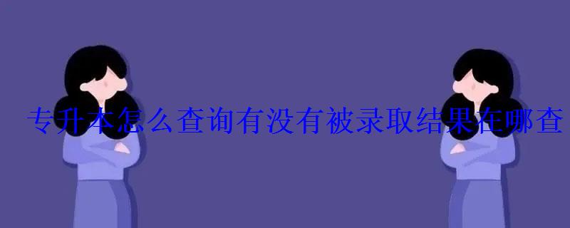 专升本怎么查询有没有被录取结果在哪查