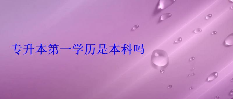 专升本第一学历是本科吗 专升本第一学历是本科吗