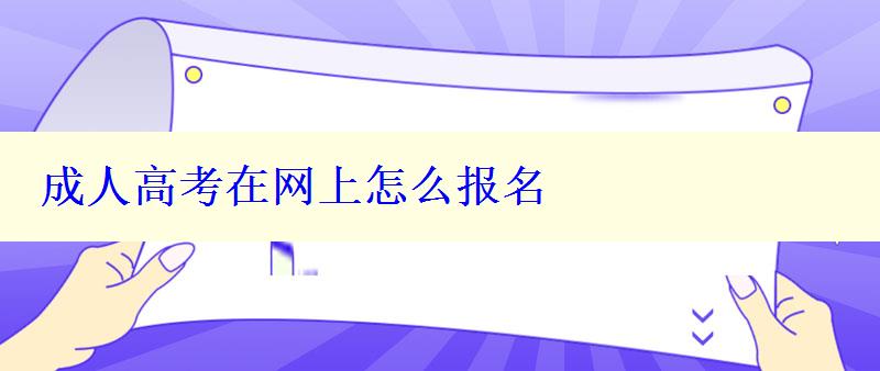 成人高考在网上怎么报名