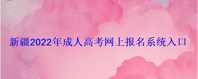 新疆2022年成人高考网上报名系统入口