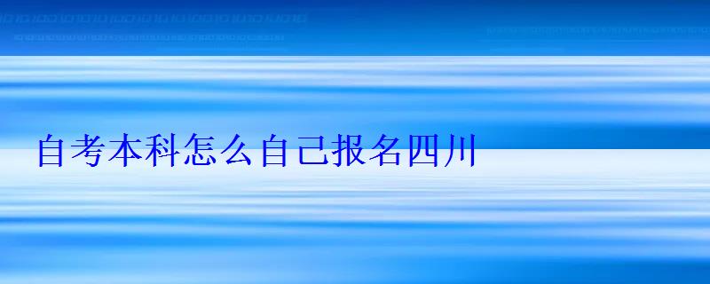 自考本科怎么自己报名四川