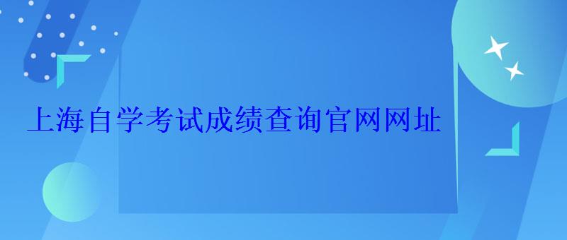 上海自学考试成绩查询官网网址