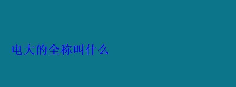 电大的全称叫什么