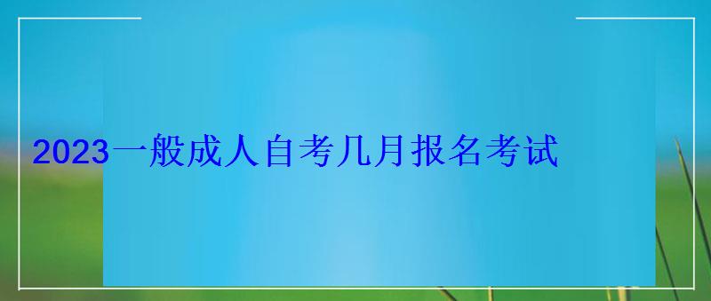 2023一般成人自考几月报名考试