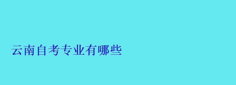 云南自考专业有哪些