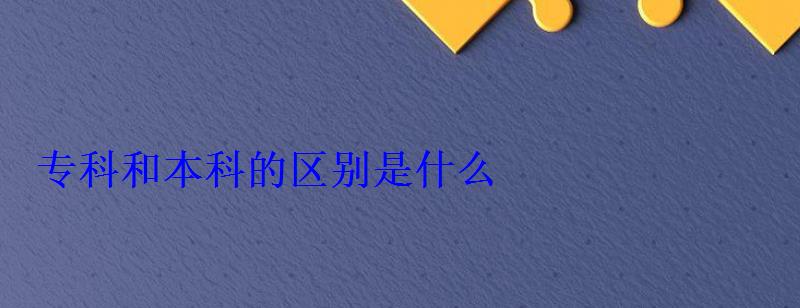 专科和本科的区别是什么 专科和本科的区别是什么