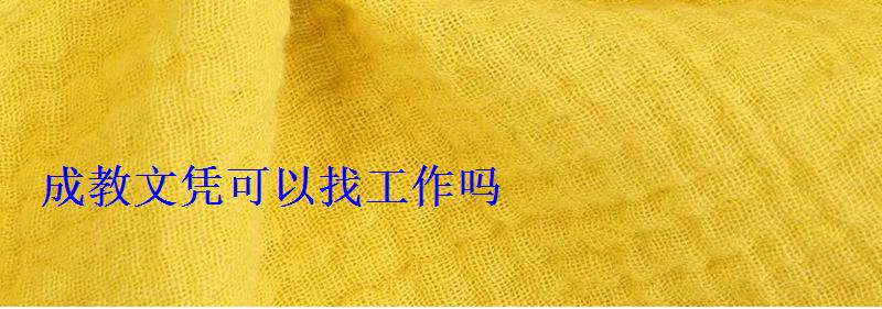 成教文凭可以找工作吗