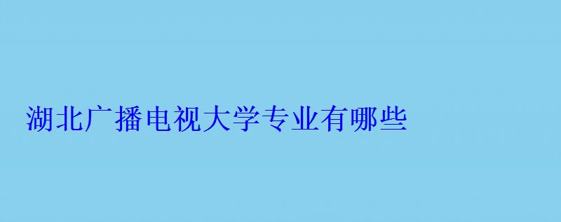 湖北广播电视大学专业有哪些