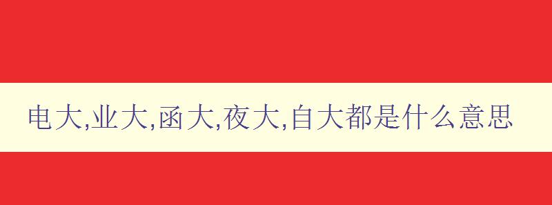 电大,业大,函大,夜大,自大都是什么意思 电大,业大,函大,夜大,自大都是什么意思