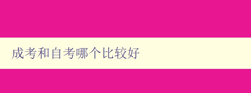 成考和自考哪个比较好 详解成考和自考的优缺点