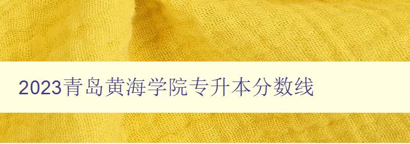 2023青岛黄海学院专升本分数线