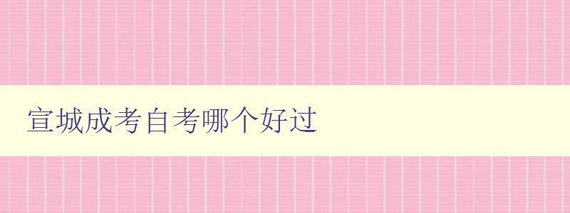 宣城成考自考哪个好过 对比宣城成考和自考的优缺点