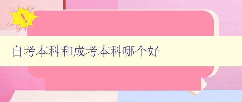 自考本科和成考本科哪个好 选择自考还是成考,你需要知道的全在这里 自考本科和成考本科哪个好 选择自考还是成考,你需要知道的全在这里