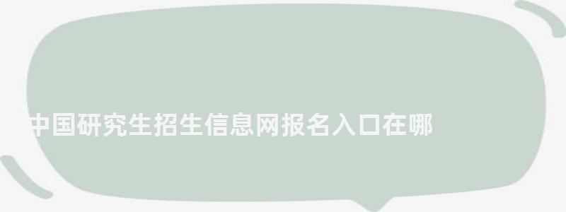 中国研究生招生信息网报名入口在哪,中国研究生招生信息网报名入口