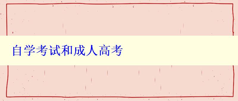 自学考试和成人高考