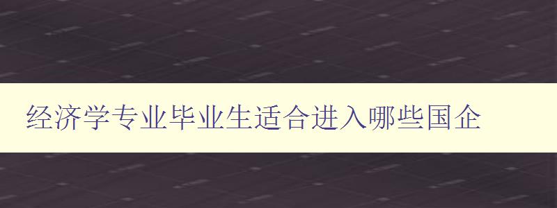 经济学专业毕业生适合进入哪些国企 分析经济学专业与国企的匹配度 经济学专业毕业生适合进入哪些国企 分析经济学专业与国企的匹配度