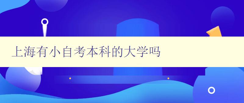 上海有小自考本科的大学吗 了解上海的小自考本科大学 上海有小自考本科的大学吗 了解上海的小自考本科大学