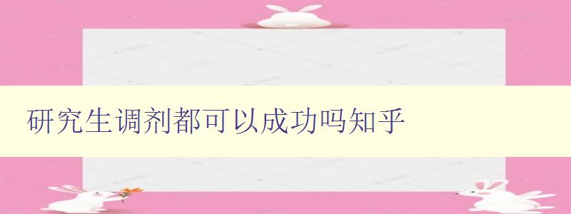 研究生调剂都可以成功吗知乎