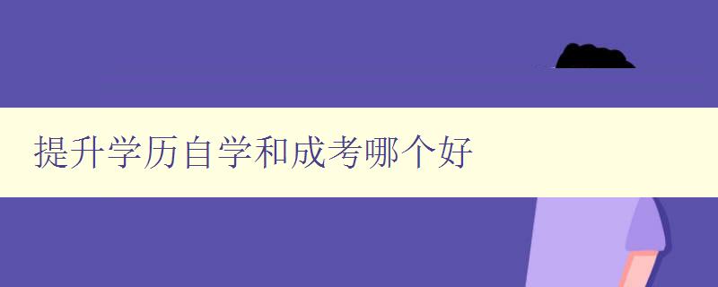 提升学历自学和成考哪个好 自学和成考的优缺点比较