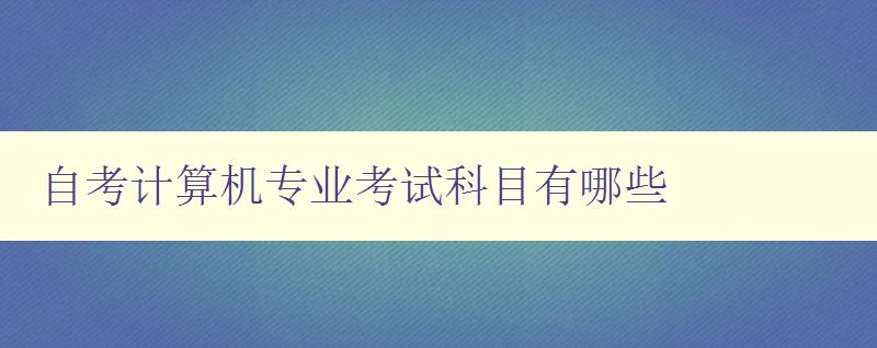 自考计算机专业考试科目有哪些 详细介绍自考计算机专业的考试科目 自考计算机专业考试科目有哪些 详细介绍自考计算机专业的考试科目