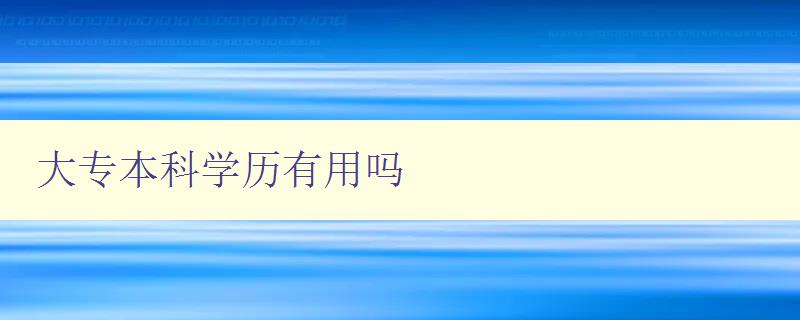 大专本科学历有用吗 就业市场对大专和本科学历的需求分析