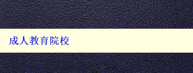 成人教育院校