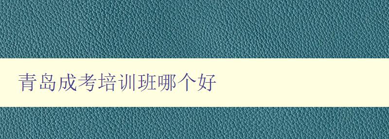 青岛成考培训班哪个好 精选青岛地区成考培训机构排名 青岛成考培训班哪个好 精选青岛地区成考培训机构排名
