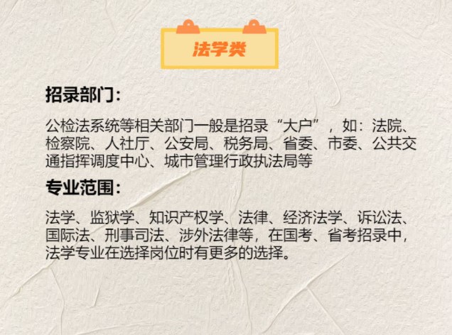 公务员招录人数较多的专业和适合报考的部门