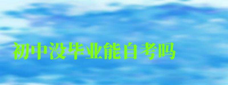初中没毕业能自考吗 初中没毕业能自考吗