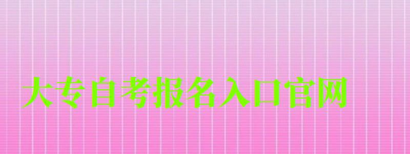大专自考报名入口官网