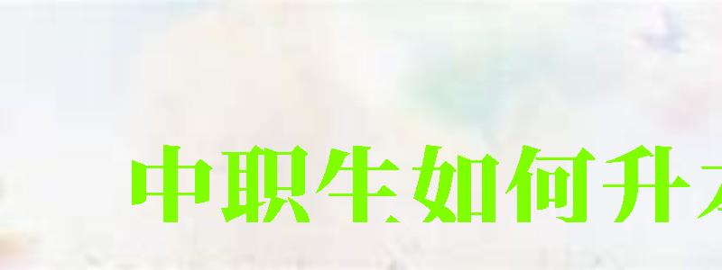 中职生如何升本科 中职生如何升本科 ,中职生如何升本科(图1)