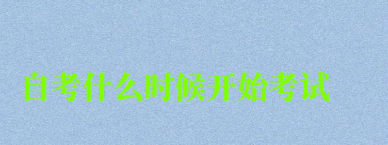 自考什么时候开始考试